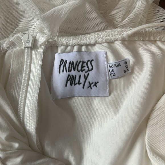 Princess Polly White Mini Dress Size 2- - Picture 3 of 3